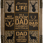 I'm A Buckin' Dad Just Like A Normal Dad Except Much Cooler Fleece Blanket - Premium Blanket - Woven Blanket