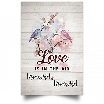 Alternative view of Love Is In The Air Personalized Canvas Poster