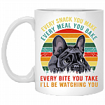 Vintage Every Snack You Make Every Meal You Bake I'll Be Watching You Funny French Bulldog Ceramic Mugs And Beer Stein