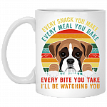 Vintage Every Snack You Make Every Meal You Bake I'll Be Watching You Funny Boxer Dog Ceramic Mugs And Beer Stein