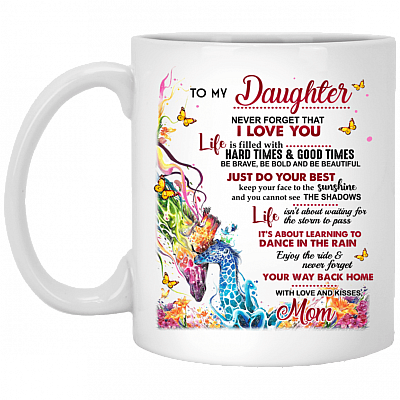 To My Daughter Never Forget That I Love You Ceramic Coffee Mug - Beer Stein -Water Bottle