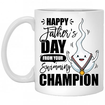 Happy Father's Day From Your Swimming Cham-pion Ceramic Coffee Mug-Beer Stein-Water Bottle-Color Changing Mug