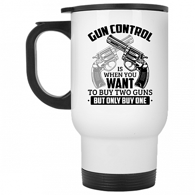 14 oz. White Travel Mug