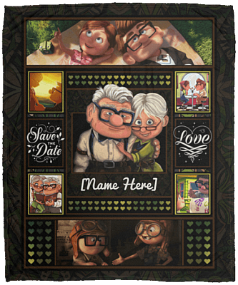 Couple Love Up Personalized Name Fleece Blanket - Premium Sherpa Blanket