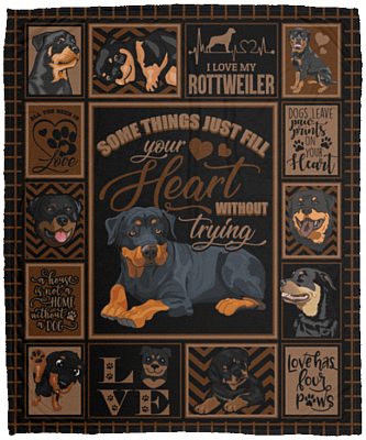 Some Things Just Fill Your Heart Without Trying Rottweiler Dogs Fleece Blanket - Premium Sherpa Blanket