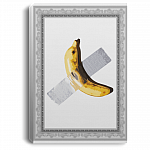 Banana Taped to Wall Art Gallery Wrapped Framed Canvas Prints - Unframed Poster