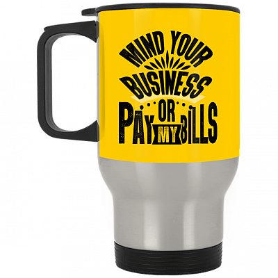 14 oz. Silver Travel Mug