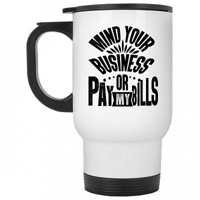 14 oz. White Travel Mug