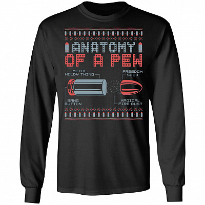 Anatomy of a Pew Ugly Christmas Hoodie - Sweatshirt - Long Sleeve Shirt