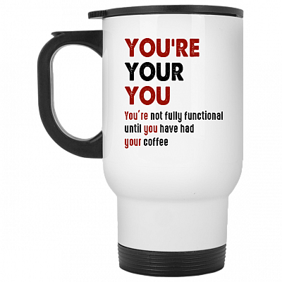 14 oz. White Travel Mug