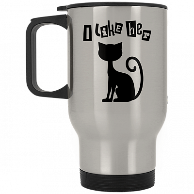 14 oz. Silver Travel Mug