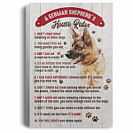 A German Shepherd's House Rules Framed Canvas Prints - Unframed Poster - Home Decor Wall Art