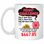 Pen-Ny Challenge Funny Pig Ceramic Coffee Mug - Beer Stein - Water Bottle - Color Changing Mug