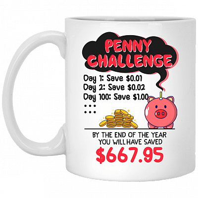 Pen-Ny Challenge Funny Pig Ceramic Coffee Mug - Beer Stein - Water Bottle - Color Changing Mug