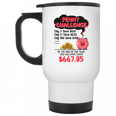 14 oz. White Travel Mug