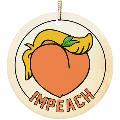 Impeach Trump Anti Donald Trump Political Flat Circle Porcelain Ceramic Decorative Ornament Keepsake