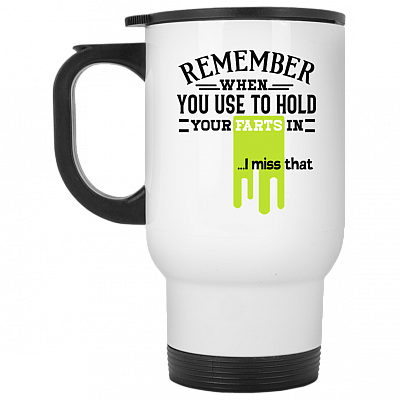 14 oz. White Travel Mug