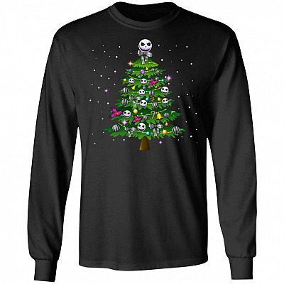 Skelling-ton Christmas Tree Jack Skull Hoodie - Long Sleeve - Sweatshirt