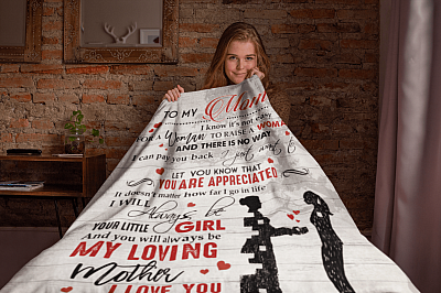 Alternative view of To My Mom I Know It's Not Easy For A Woman To Raise A Woman From Daughter Fleece Blanket - Sherpa Blanket