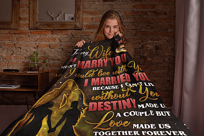 Alternative view of To My Wife I Didn't Marry You So I Could Live With You Husband Fleece Blanket - Sherpa Blanket - Woven Blanket