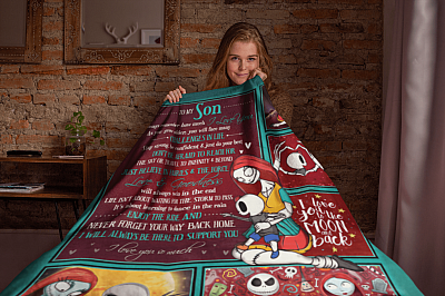 Alternative view of To My Son Always Remember How Much I Love You Always Support You Fleece Blanket - Premium Sherpa Blanket