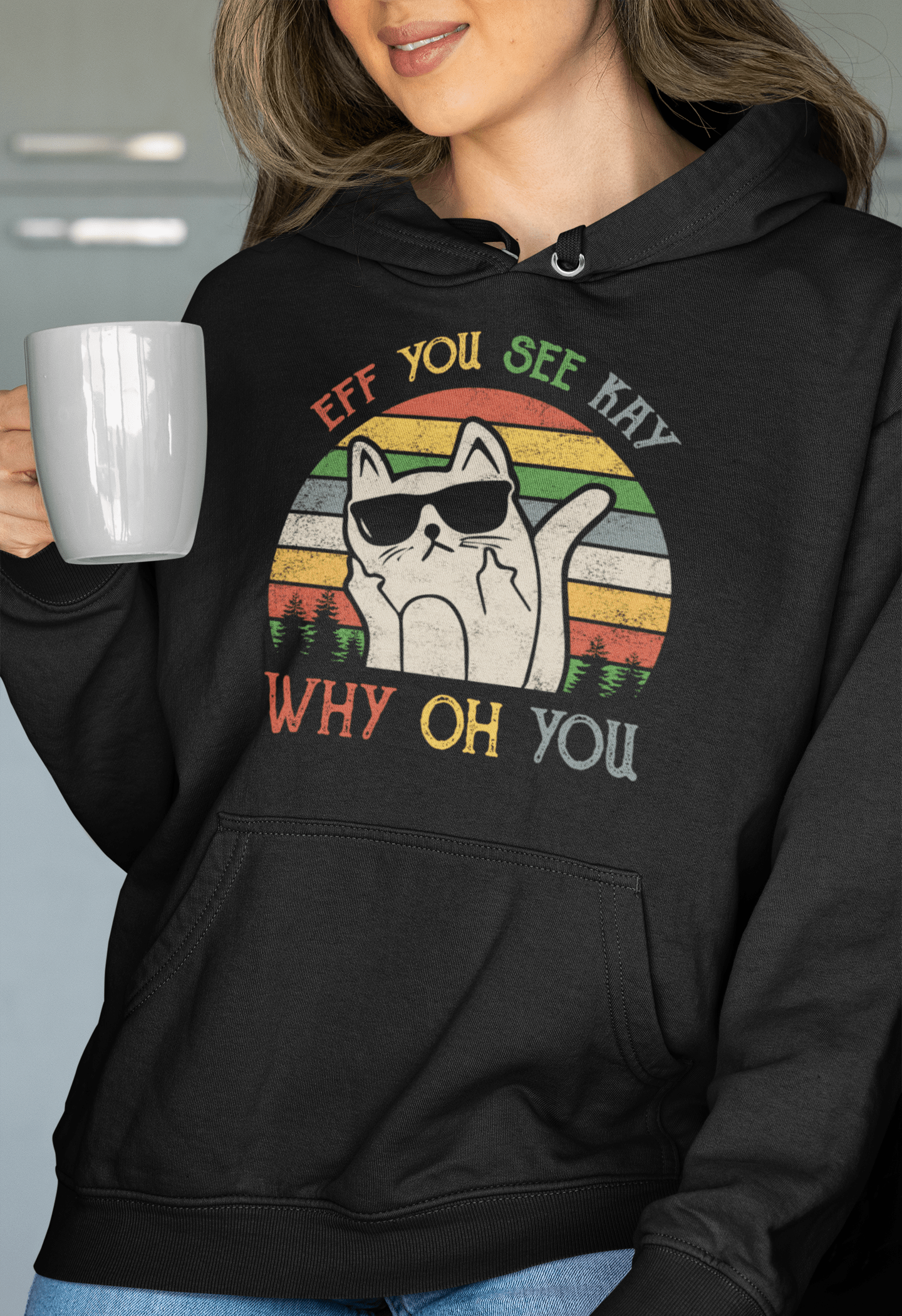 eff you see kay pullover-hoodie-mockup-of-a-woman-holding-her-beverage-33893