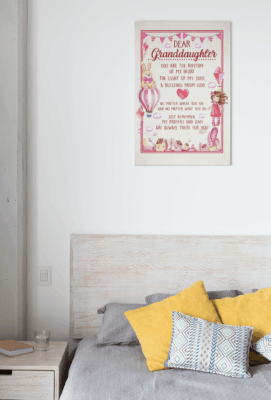 Alternative view of Dear Granddaughter You Are The Rhythm Of My Heart Gallery Wrapped Framed Canvas Prints - Unframed Poster