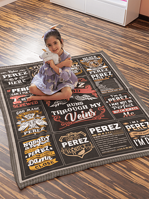 Alternative view of Perez Blood Runs Through My Veins Fleece Blanket - Premium Sherpa Blanket - Woven Blanket