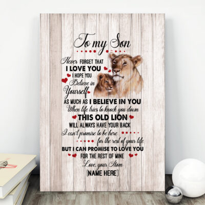 Alternative view of To My Son Never Forget That I Love You Personalized Gallery Wrapped Framed Canvas Prints - Unframed Poster