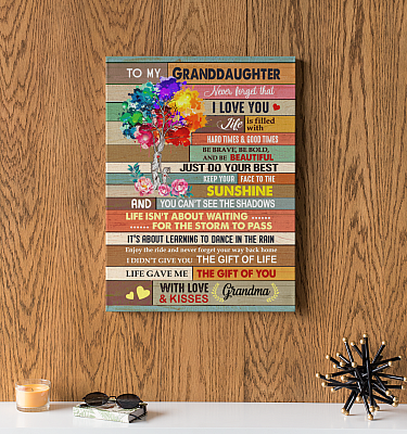 Alternative view of To My Granddaughter Never Forget That I Love You Vintage Tree Gallery Wrapped Framed Canvas Prints - Unframed Poster