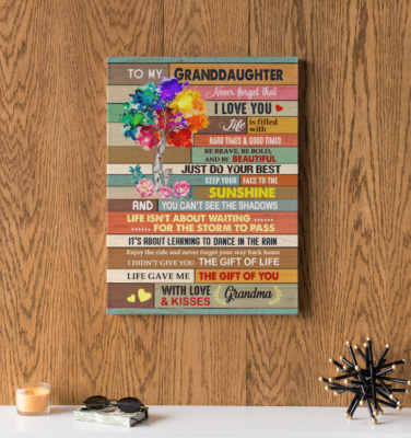 Alternative view of To My Granddaughter Never Forget That I Love You Vintage Tree Gallery Wrapped Framed Canvas Prints - Unframed Poster