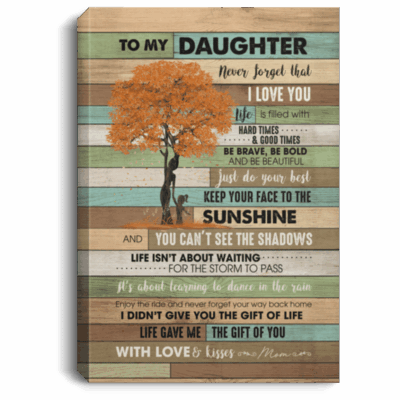 To My Daughter Never Forget That I Love You Motherhood Tree Framed Canvas - Unframed Poster