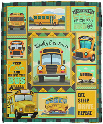 School Bus Driver Funny Fleece Blanket - Premium Sherpa Blanket - Woven Blanket - School Bus Driver Gifts