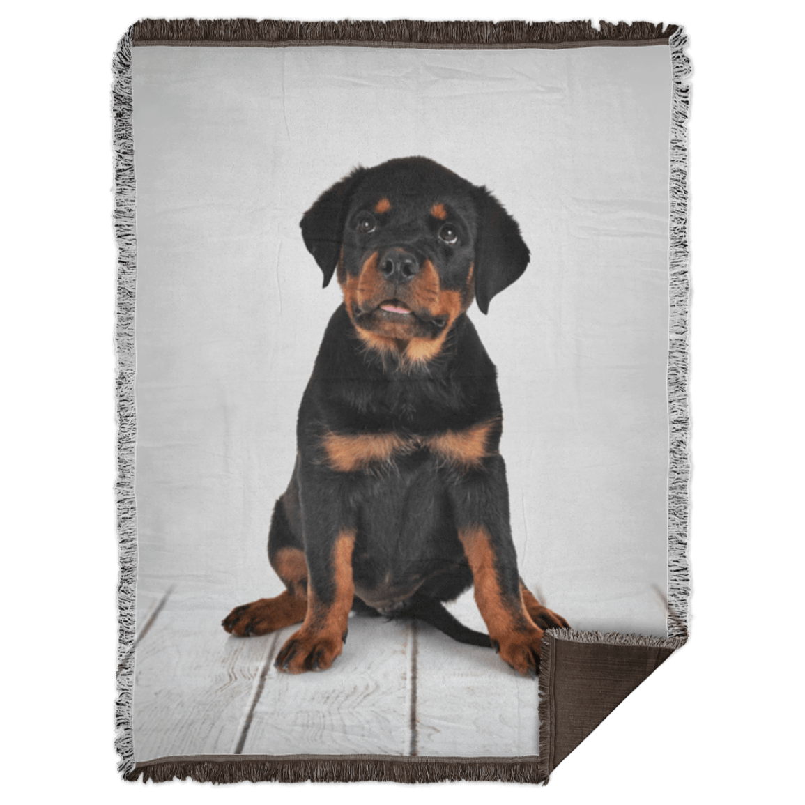 Rottweiler Gifts Rottweiler In Bed Fleece Blanket Premium Sherpa