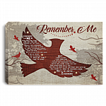 Cardinal Red Bird Remember Me with Smiles Not Tears Memorial Framed Canvas - Unframed Poster