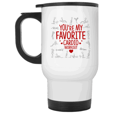14 oz. White Travel Mug