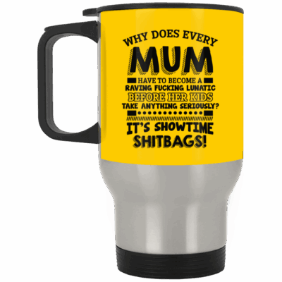 14 oz. Silver Travel Mug
