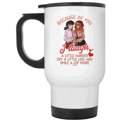 14 oz. White Travel Mug