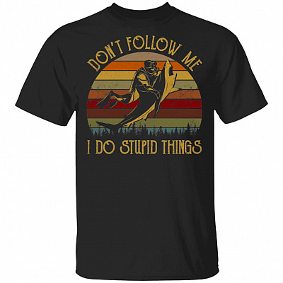 Don't Follow Me I Do Stupid Things Diving With Shark Vintage T-Shirt