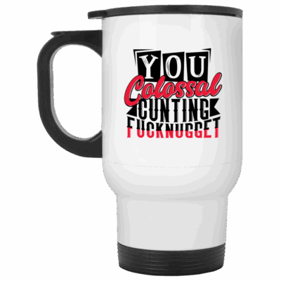 14 oz. White Travel Mug