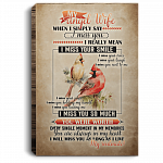 My Angel Wife When I Simply Say I Miss You I Really Mean Framed Canvas Prints - Unframed Poster
