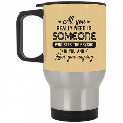 14 oz. Silver Travel Mug