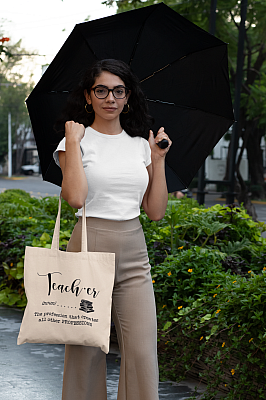 Alternative view of Teacher The Profession That Creates All Other Professions Canvas Tote Bag-Shoulder Bag-Graduation Teacher Gifts