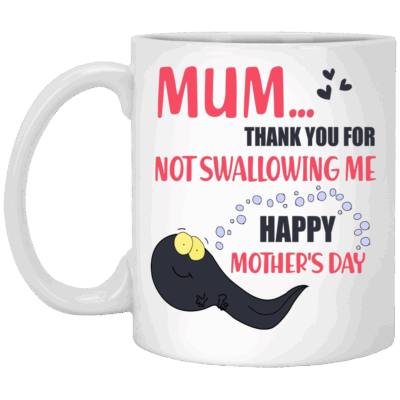 Mum Thank You For Not Swallowing Me Happy Mother's Day Ceramic Coffee Mug - Beer Stein - Baby Shower Gifts