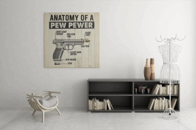 Alternative view of Anatomy Of A Pew Pewer Gallery Wrapped Framed Canvas Prints - Unframed Poster - Home Decor Wall Art