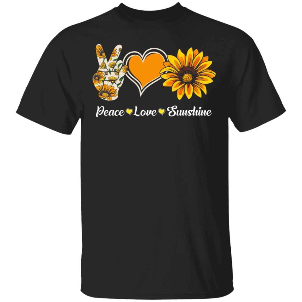 CubeBik Peace Love Sunshine Sunflower T-shirt