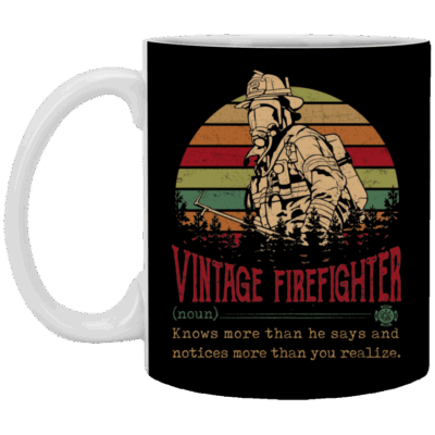 CubeBik Vintage Firefighter Definition Knows More Than He Says and Notices More Than You Realize Coffee Mug - Beer Stein