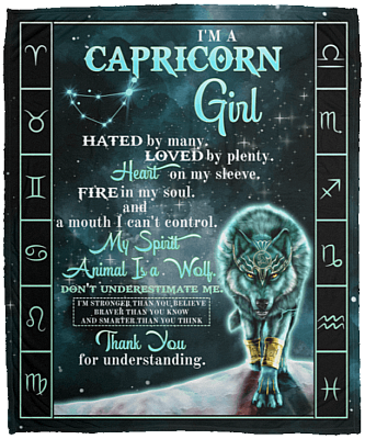 I'm a Capricorn Girl Hated by Many Loved by Plenty Horoscope Zodiac Fleece Blanket - Premium Sherpa Blanket