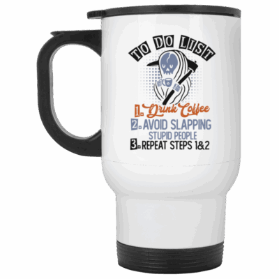 14 oz. White Travel Mug