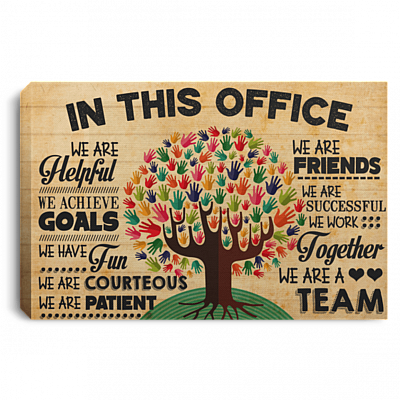 In This Office We Are Helpful Tree Human Hands Social Work Gallery Wrapped Framed Canvas Prints - Unframed Poster